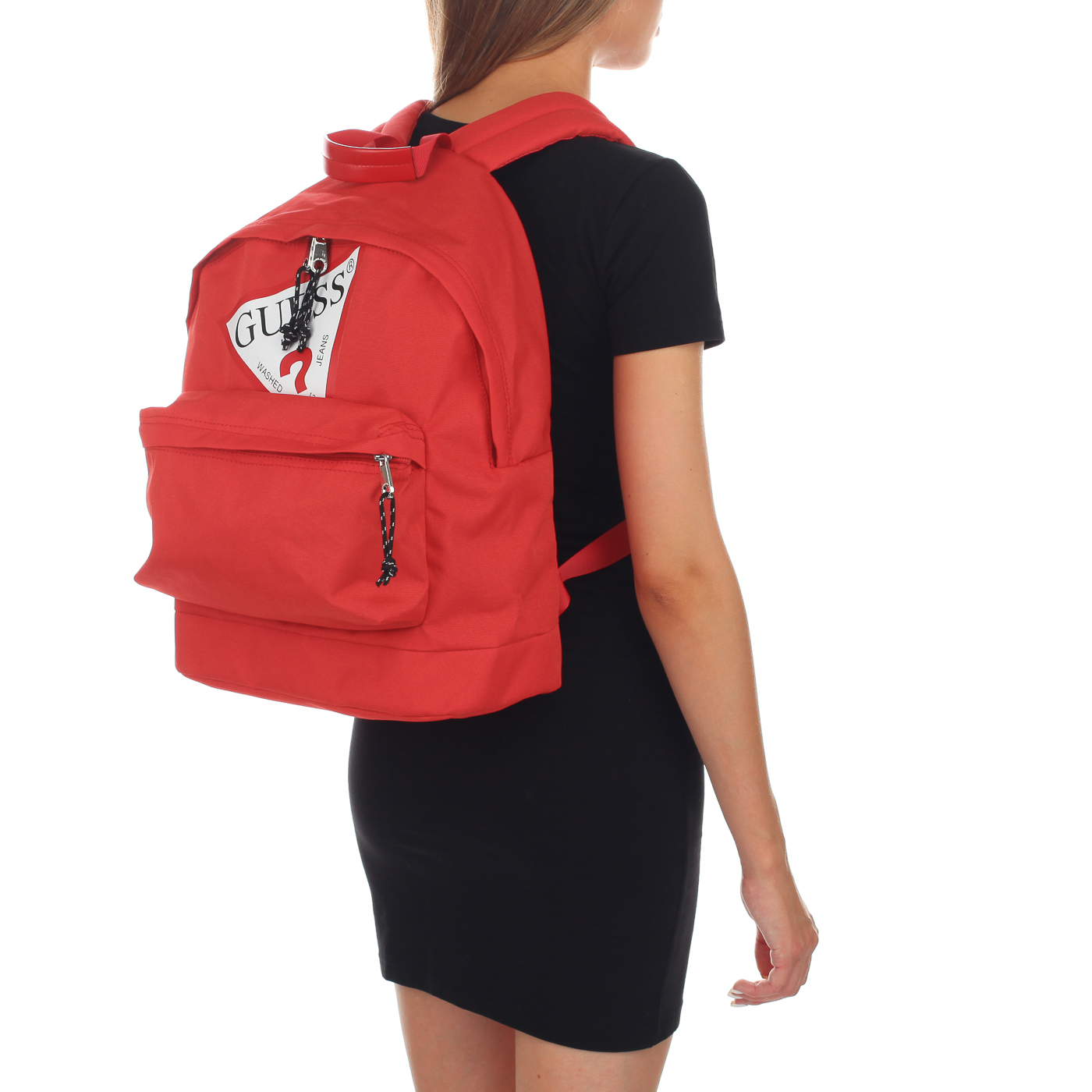 Красный рюкзак на молнии Guess Kids