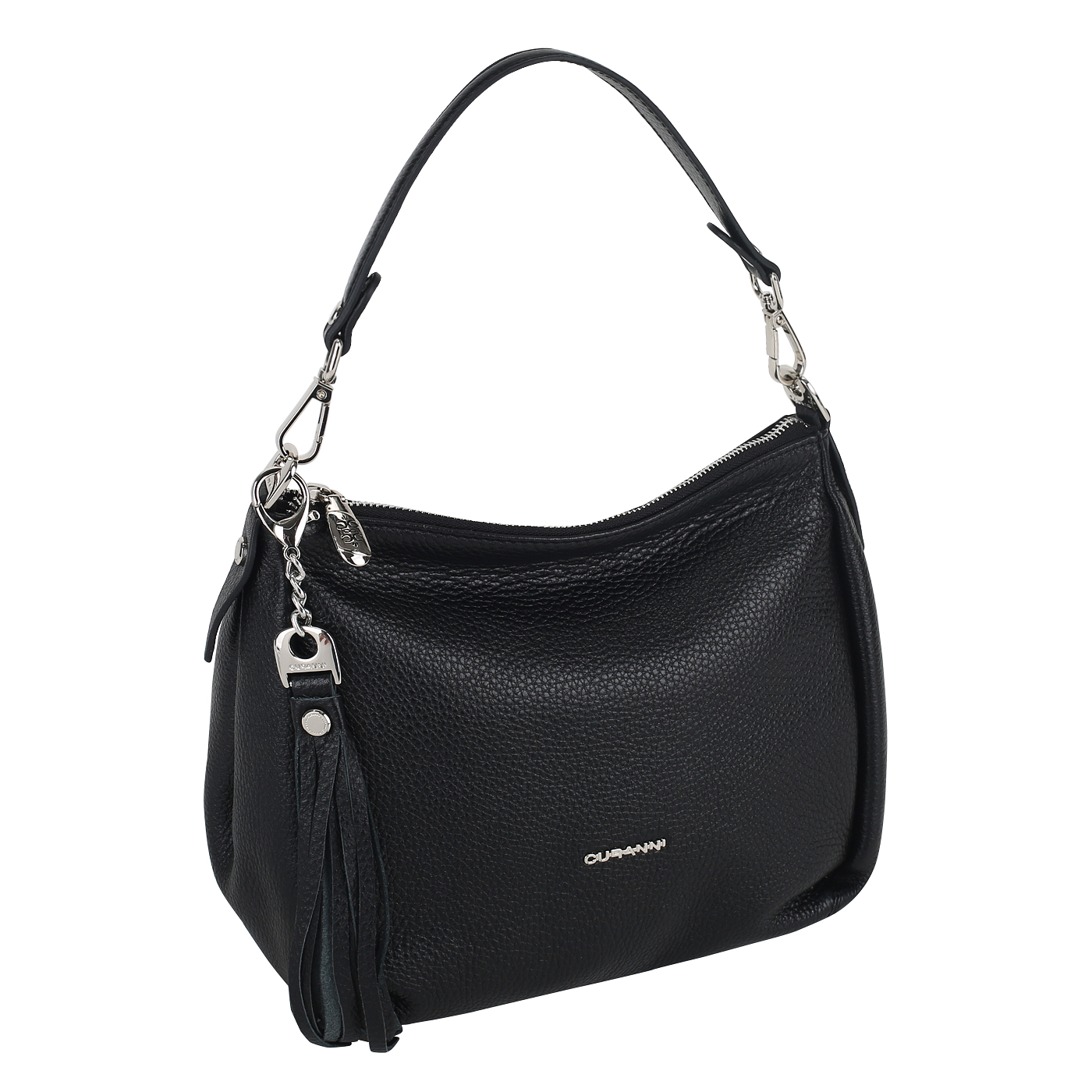 Кожаная сумка с брелком Curanni 
