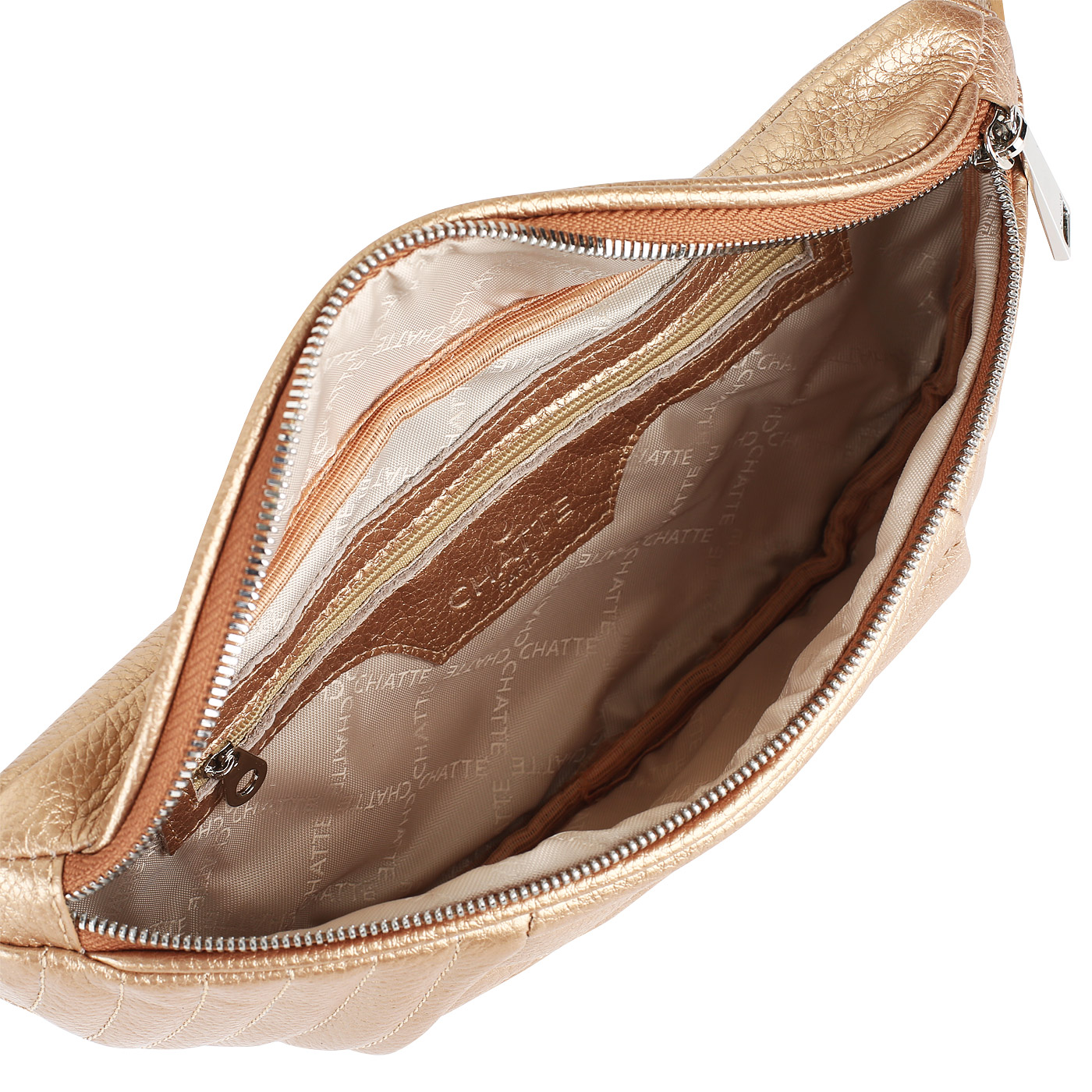 Стеганая сумочка из металлизированной кожи Chatte Marseille
