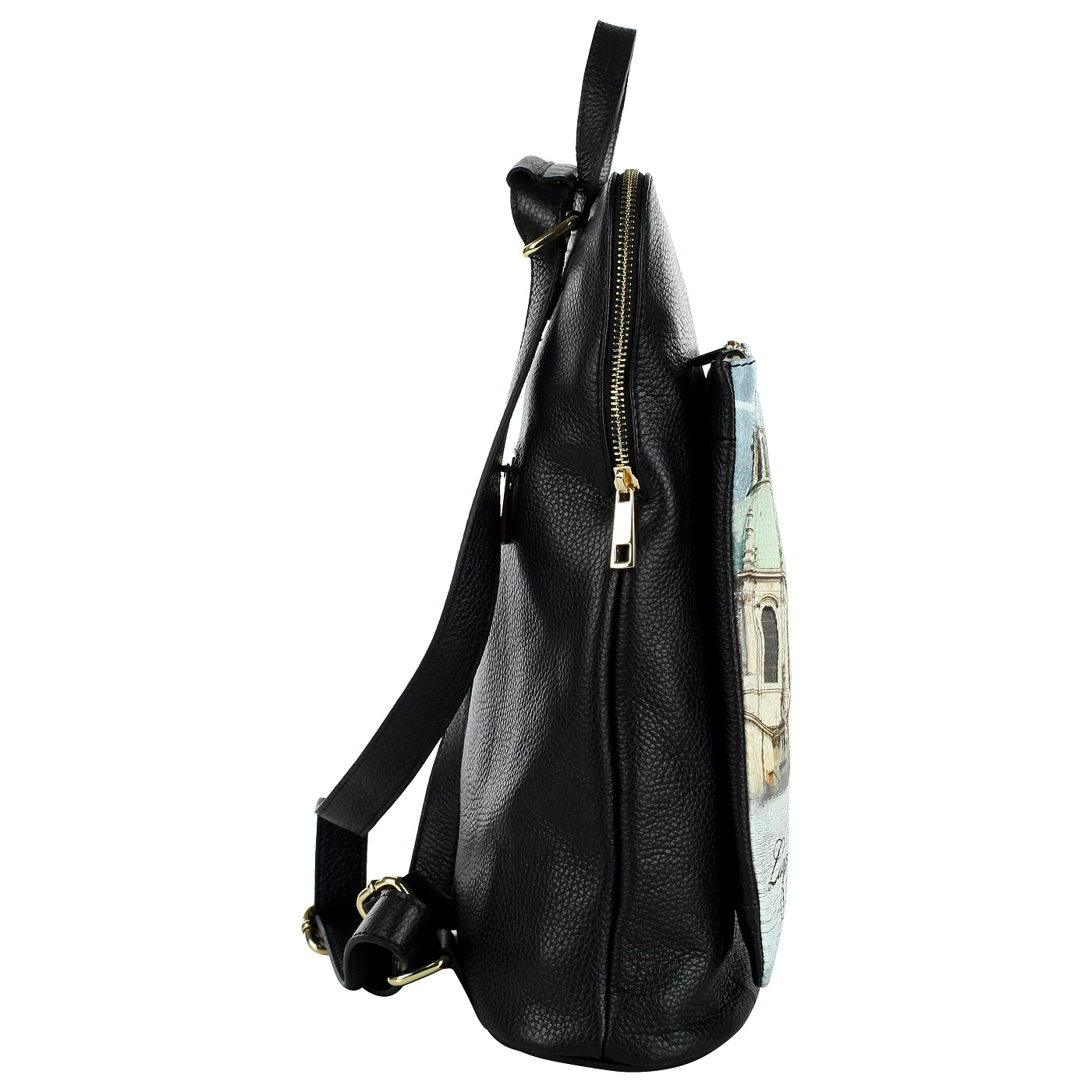 Женский кожаный рюкзак с принтом Acquanegra Como