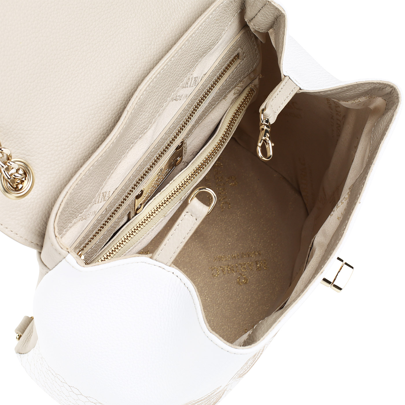 Женский кожаный рюкзак с вышивкой Marina Creazioni 