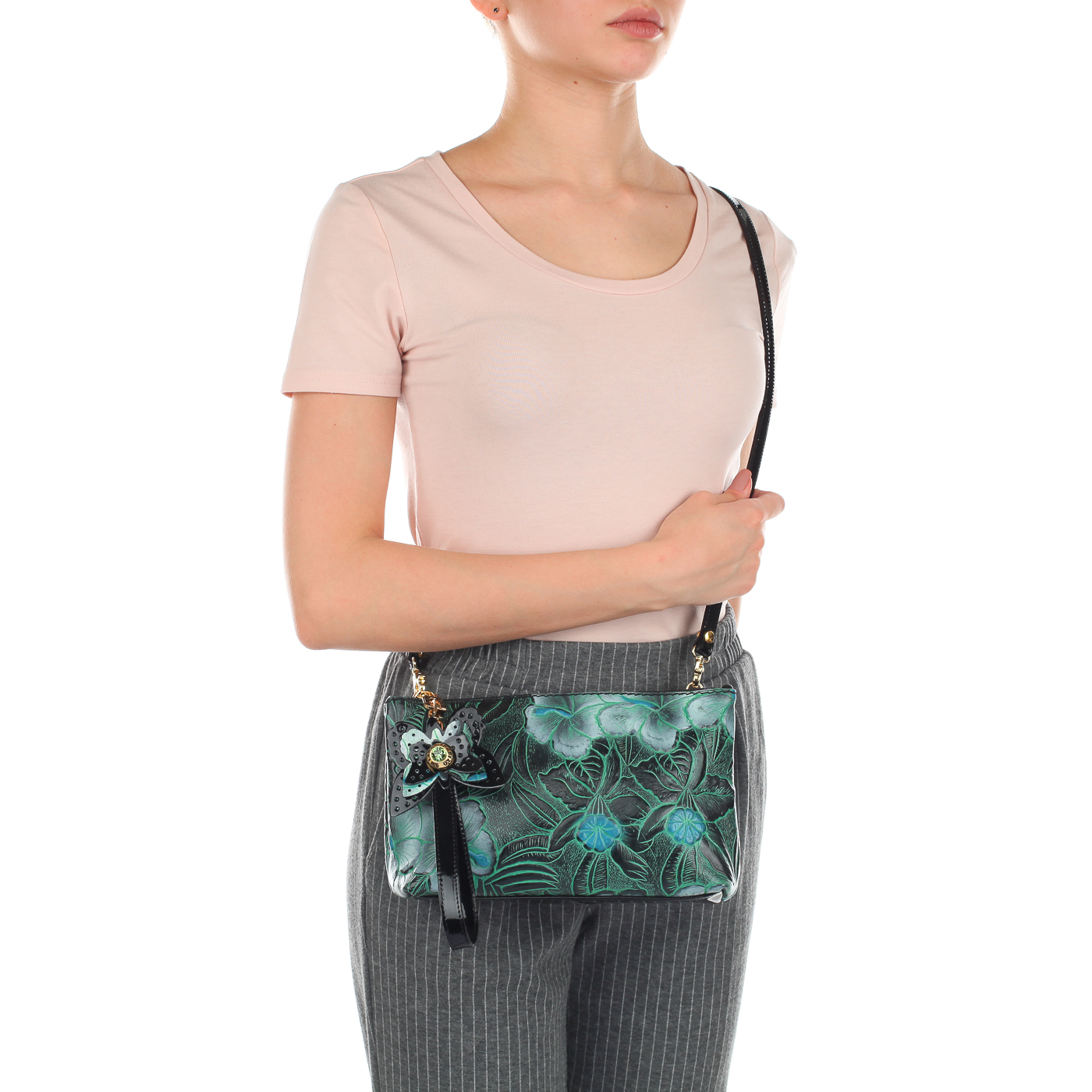 Женская кожаная сумочка с плечевым ремешком Marino Orlandi 