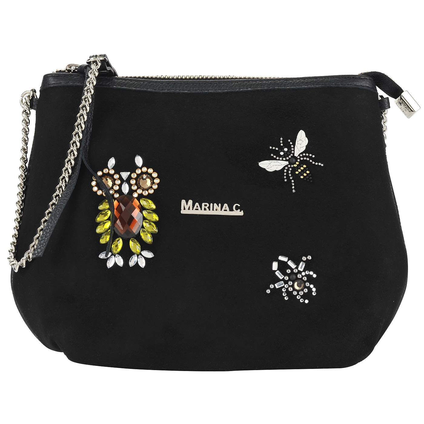 Marina Creazioni Женская комбинированная сумочка со стразами